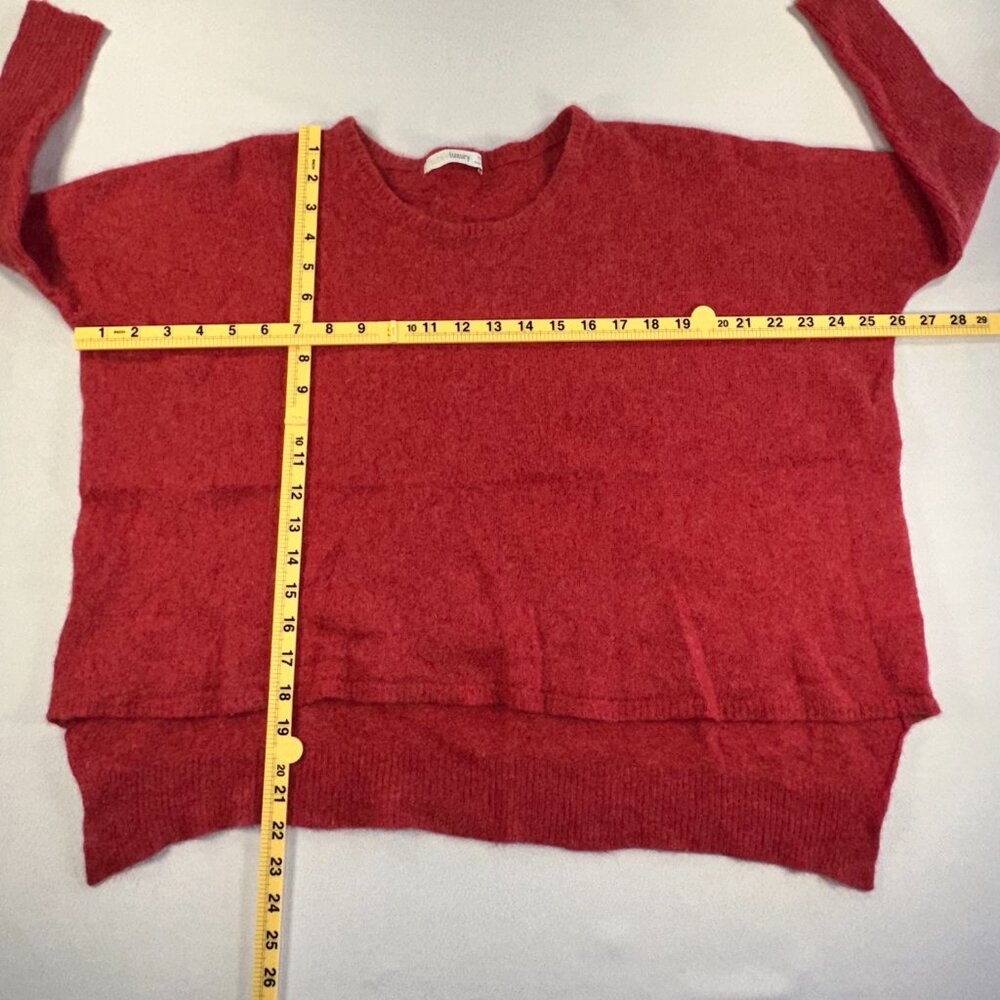 Subtle Luxury - Cashmere Sweater Womens Size XS/S Red Cropped - Picture 6 of 9